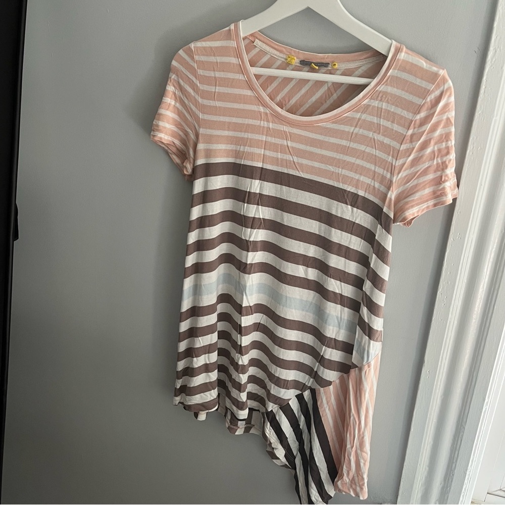 Anthropologie Assymetrical Striped Tunic